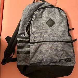 Adidas Heathered Black and Gray Backpack
